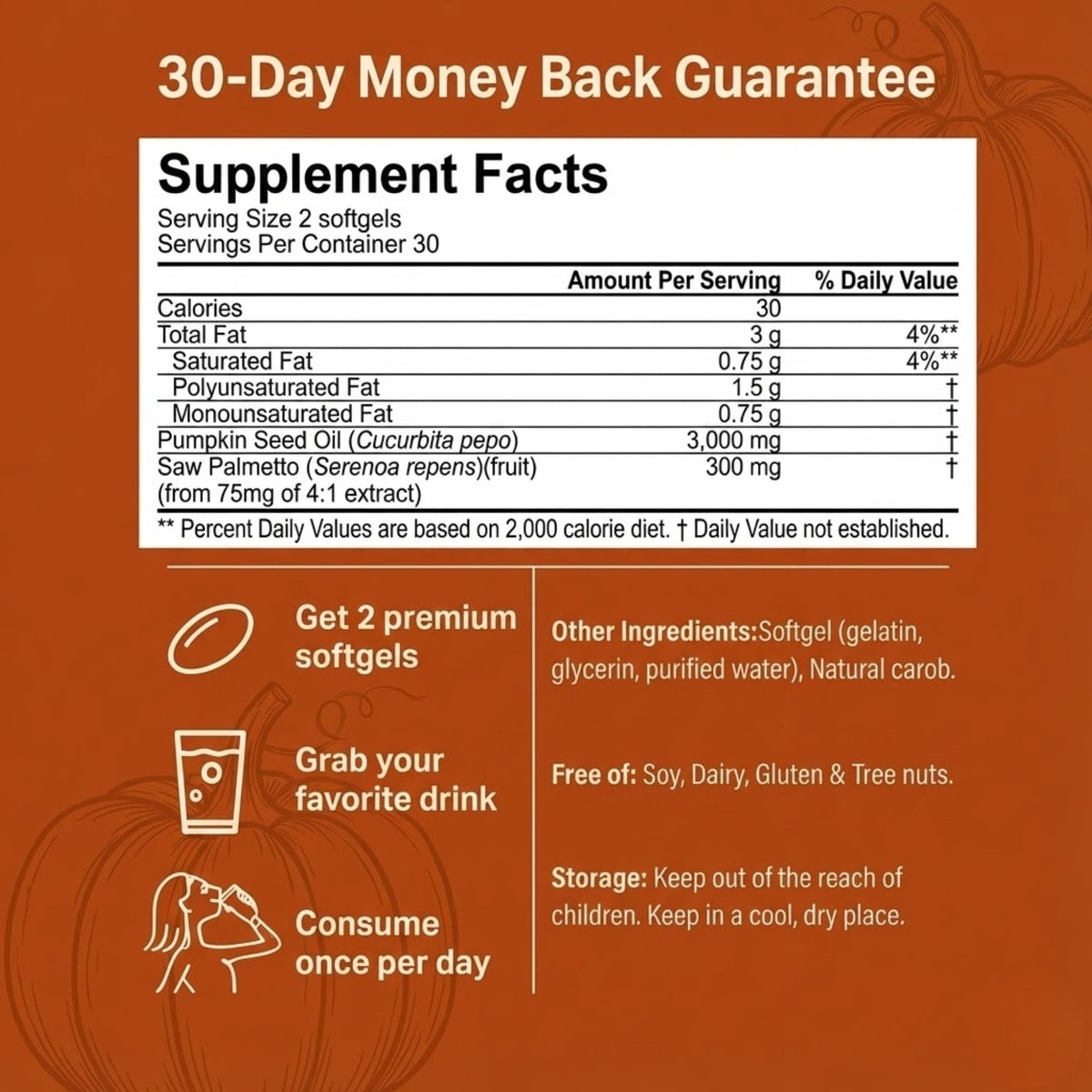 Everly® Pumpkin Seed Oil Softgels
